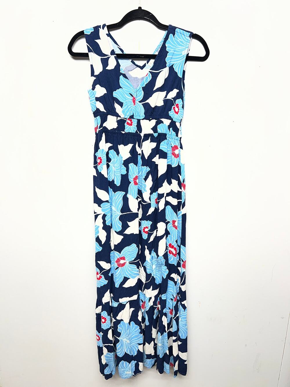 Jessica Simpson V-Neck Sleeveless Floral Midi Dress Womens Small Cottage Boho